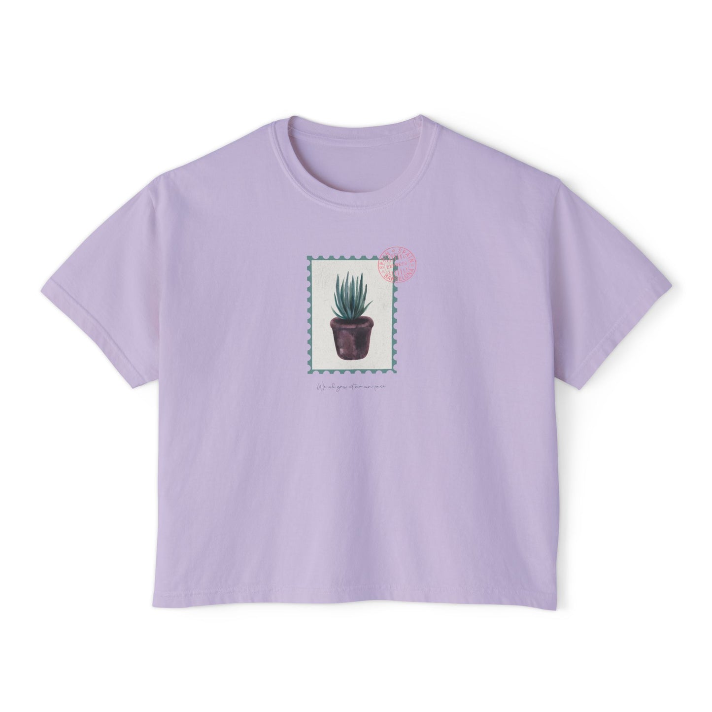 Botanical Stamp Design for Nature Lovers | Women's Boxy Tee - Deki's Variety Store