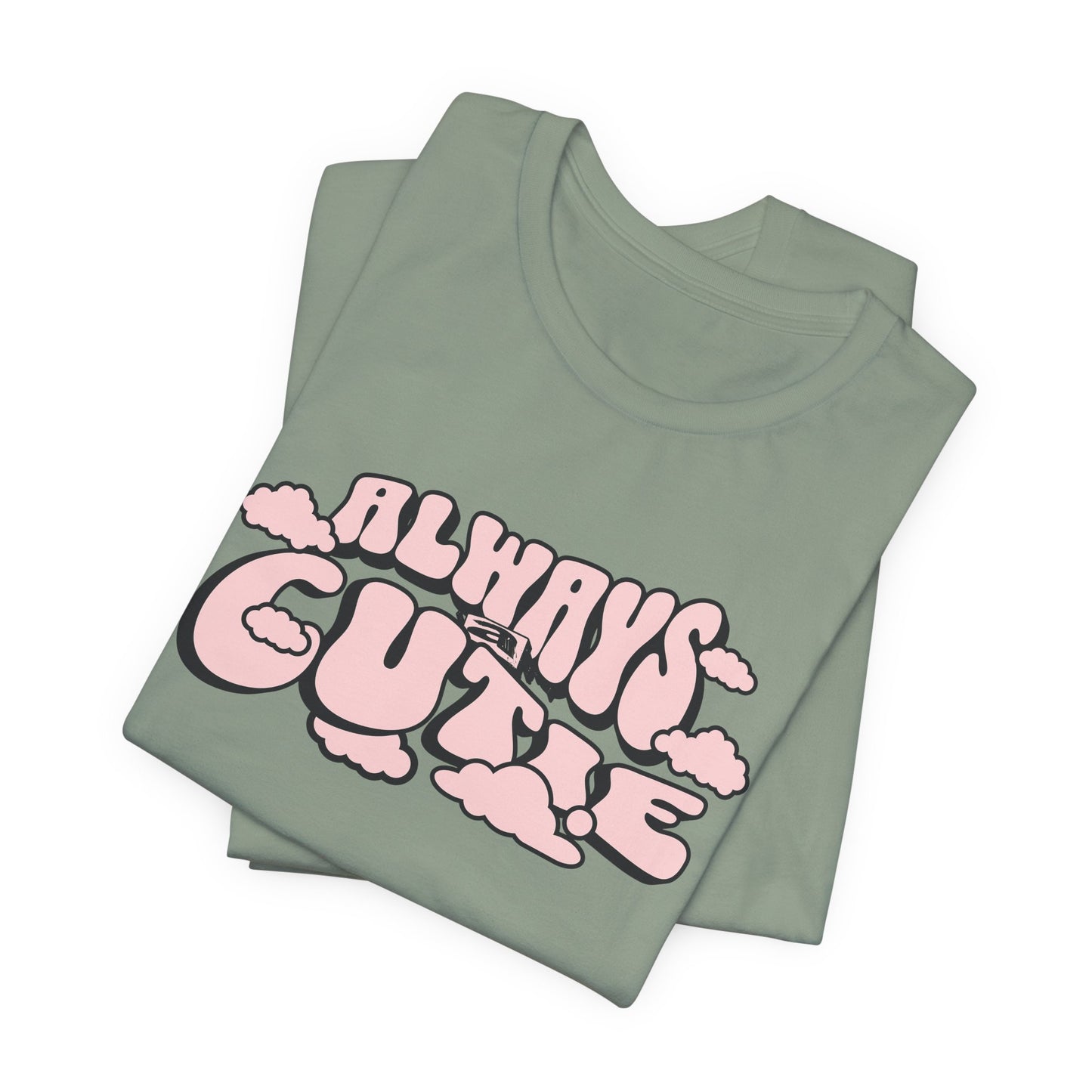 Always Cutie Jersey Tee - Playful Graphic Tee for Casual Vibes - Deki's Variety Store