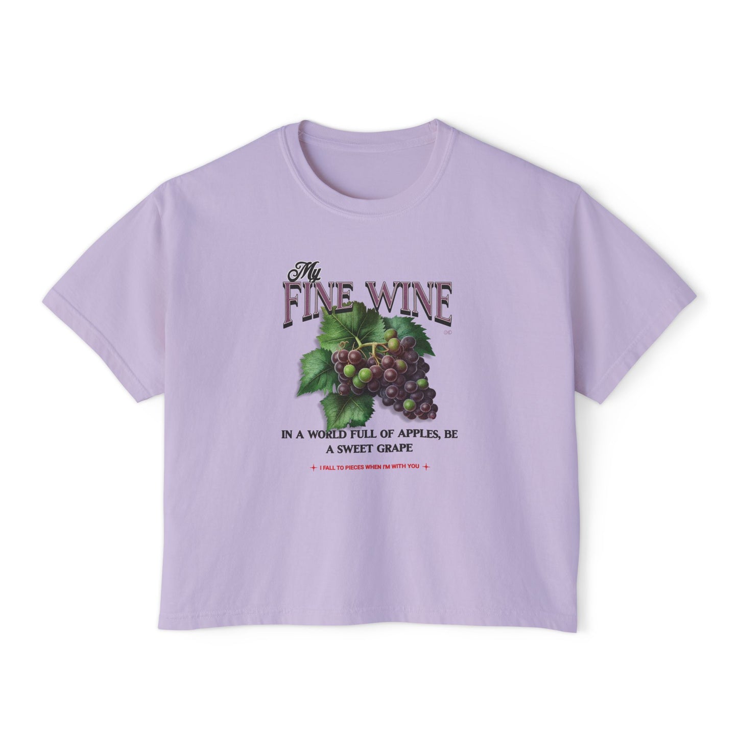 My Fine Wine Comfort Colors Boxy Tee - Deki's Variety Store
