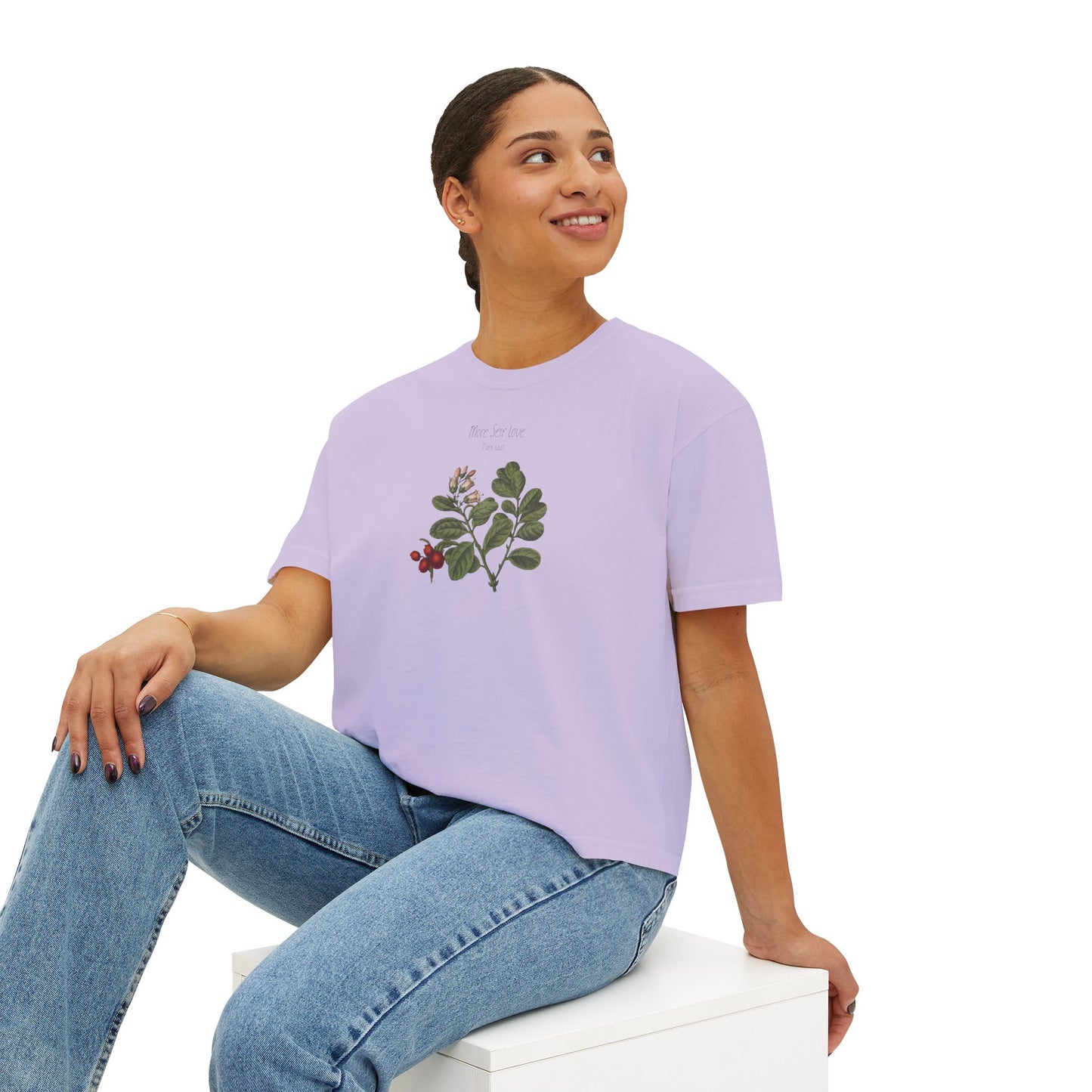 Botanical Love Women's Boxy Tee - Eco-Friendly Graphic Tee - Deki's Variety Store