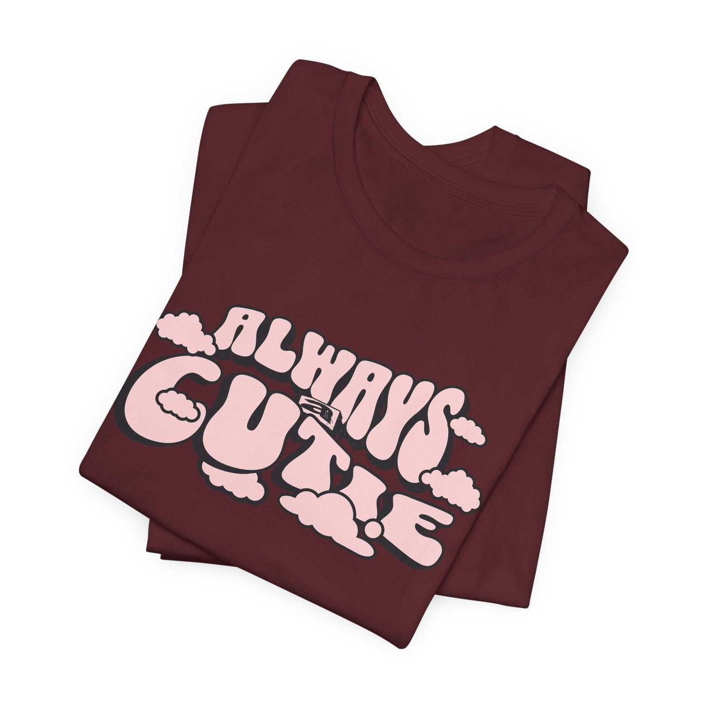 Always Cutie Jersey Tee - Playful Graphic Tee for Casual Vibes - Deki's Variety Store