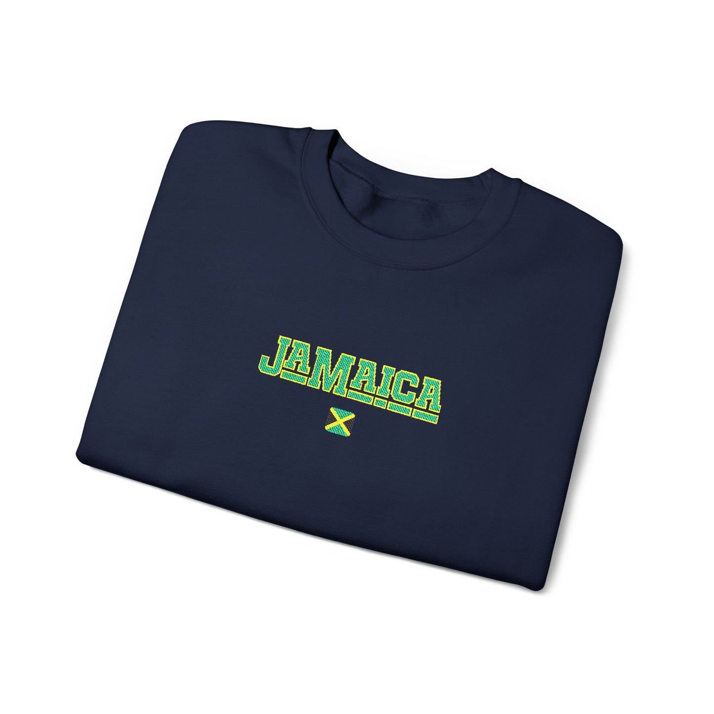 Jamaica Embroidered Sweatshirt – Gildan 18000 Crewneck, Caribbean Streetwear, Island Apparel - Deki's Variety Store