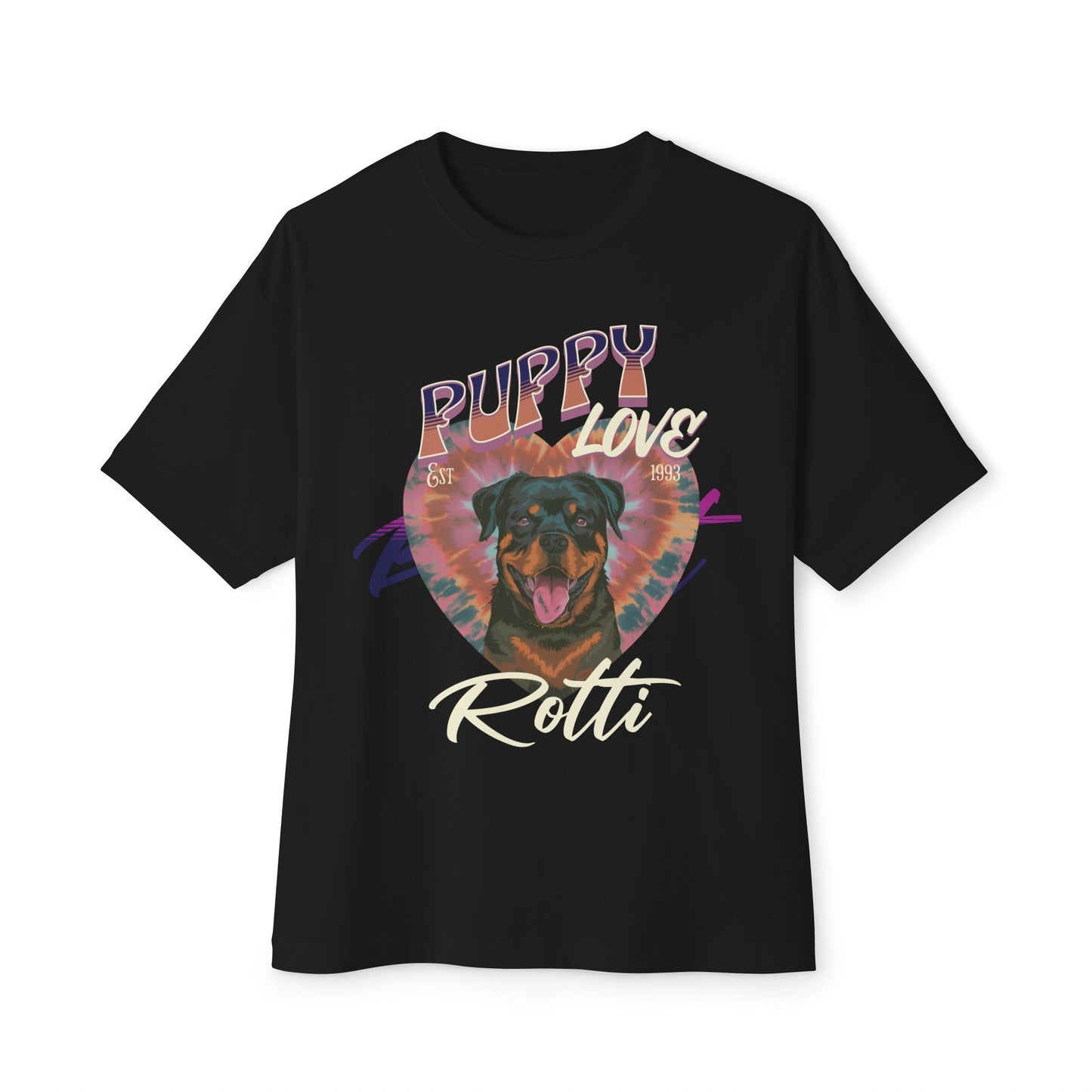 Rottweiler Puppy Love Oversized Boxy T-Shirt - Deki's Variety Store