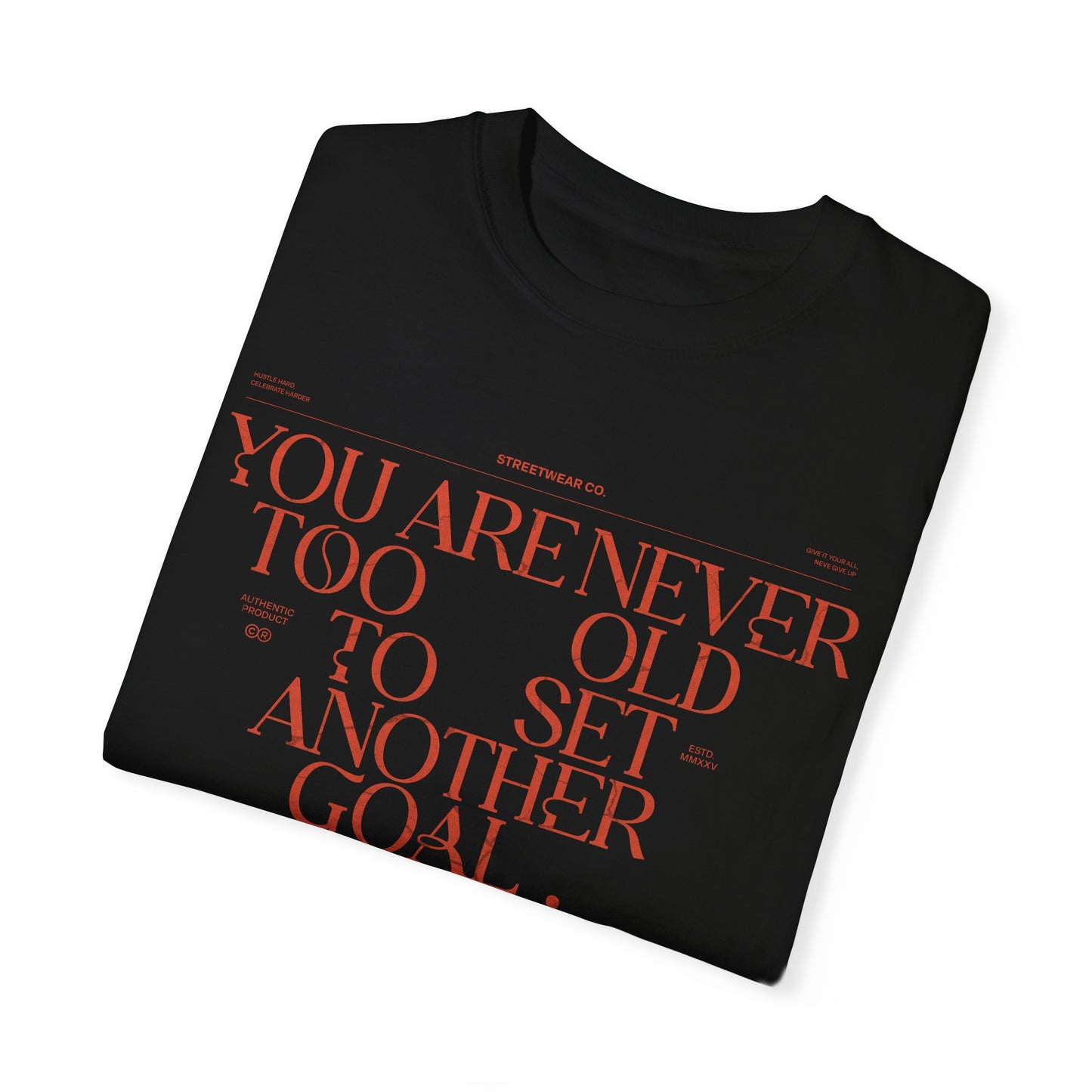 Comfort Colors T-shirt: "Never Too Old" Inspirational Tee - Deki's Variety Store