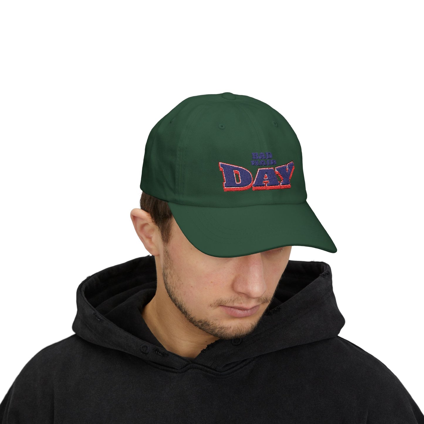 Bad Hair Day Embroidered Dad Hat – Cotton Baseball Cap for Men & Women – Adjustable Casual Vintage Style - Deki's Variety Store