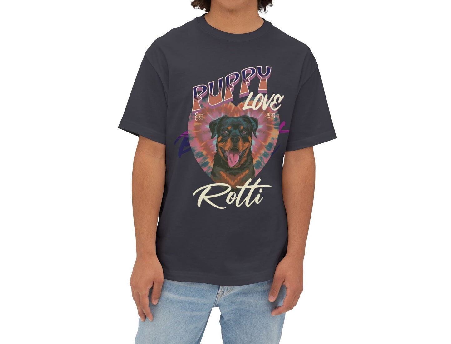 Rottweiler Puppy Love Oversized Boxy T-Shirt - Deki's Variety Store