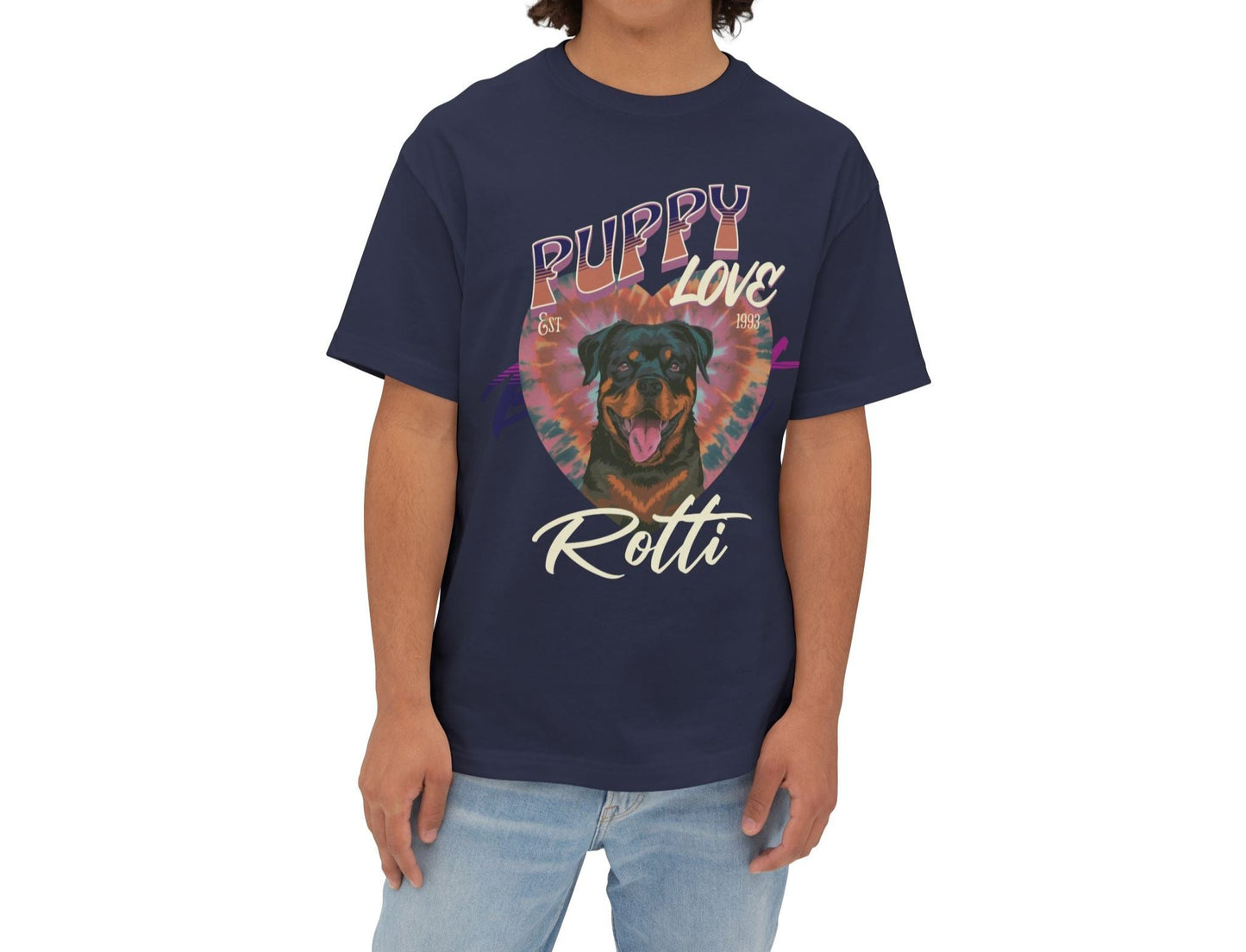 Rottweiler Puppy Love Oversized Boxy T-Shirt - Deki's Variety Store