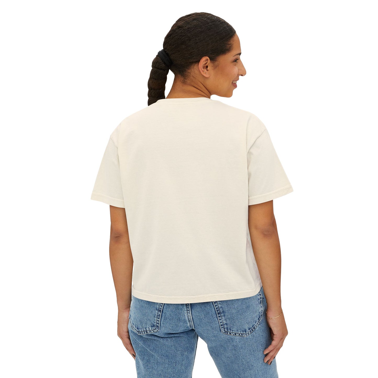 Botanical Stamp Design for Nature Lovers | Women's Boxy Tee - Deki's Variety Store