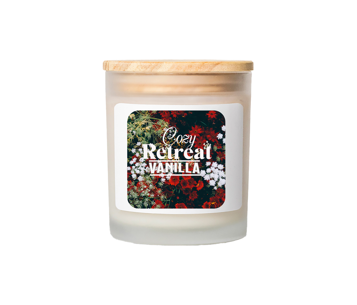 Cozy Retreat - Vanilla Frosted Glass Candle, 11oz - Deki's Variety Store