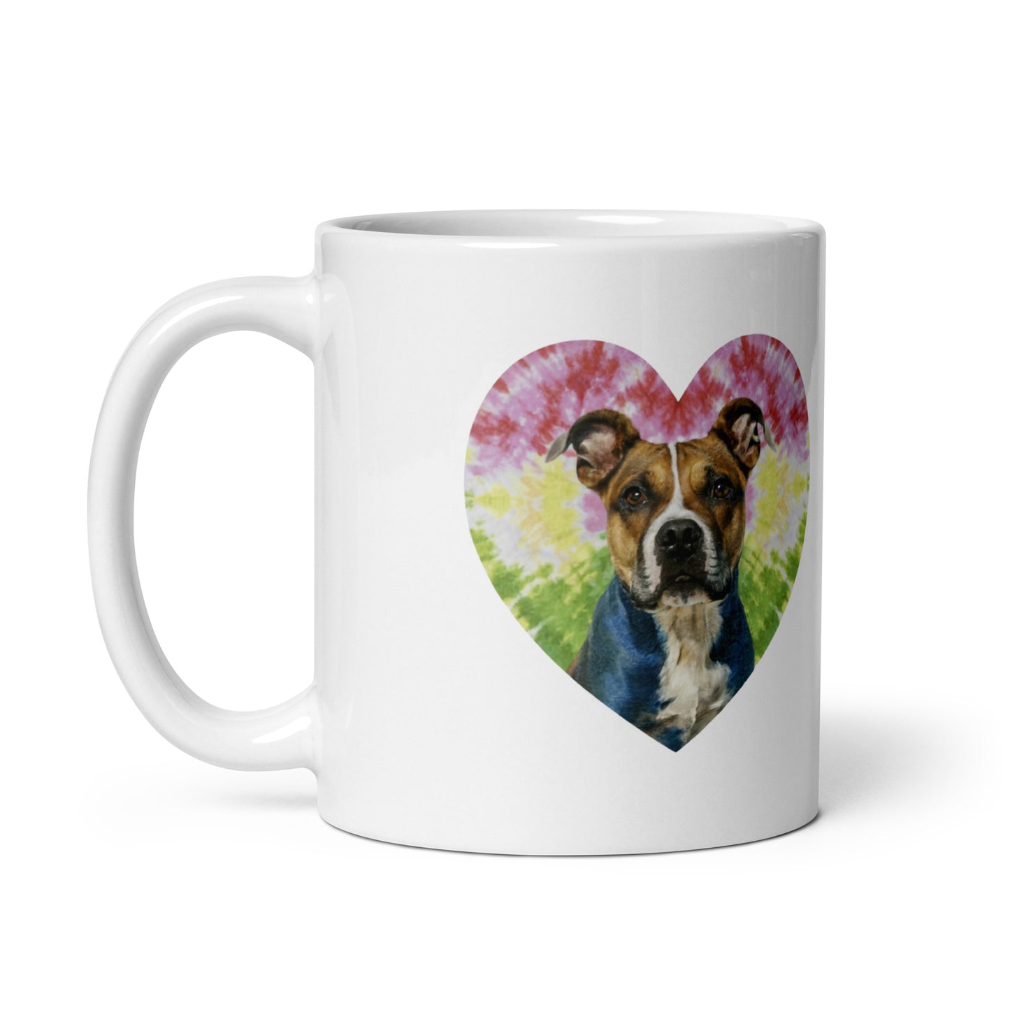 A Staffordshire bull terrier White glossy mug - Deki's Variety Store