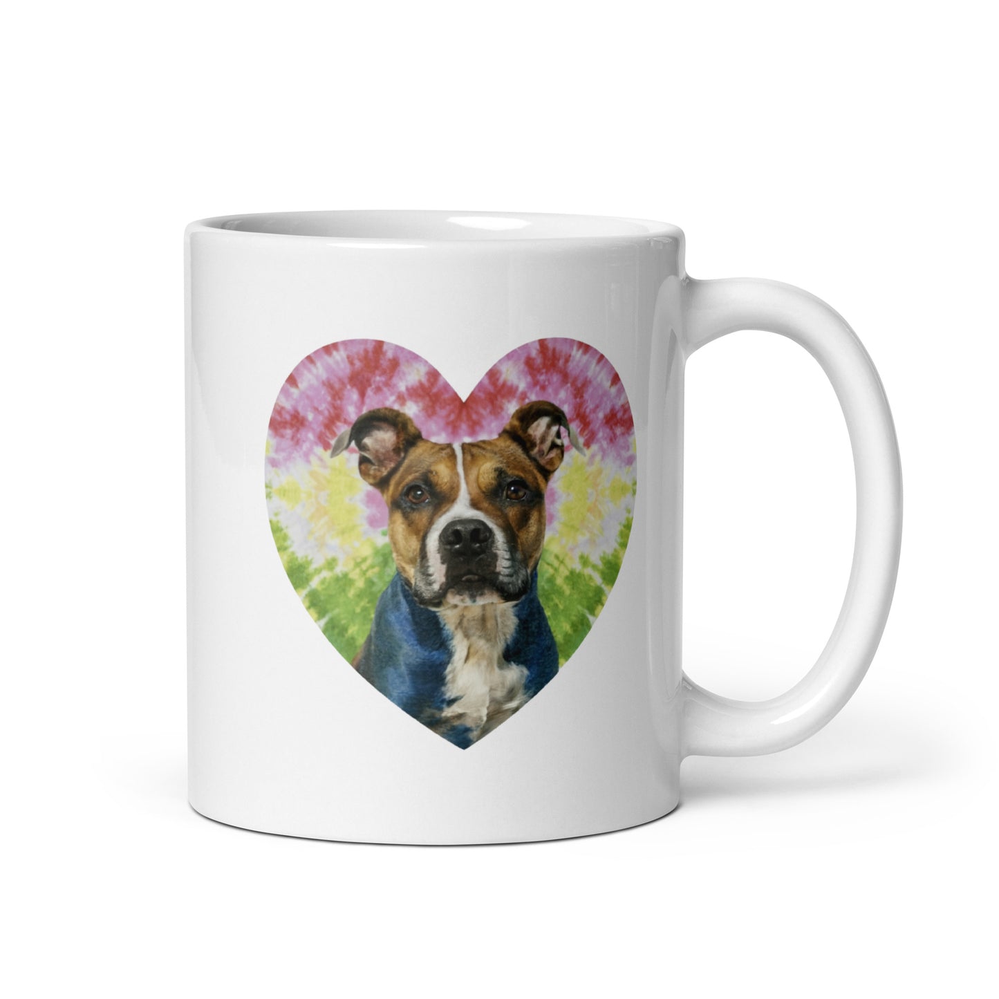 A Staffordshire bull terrier White glossy mug - Deki's Variety Store