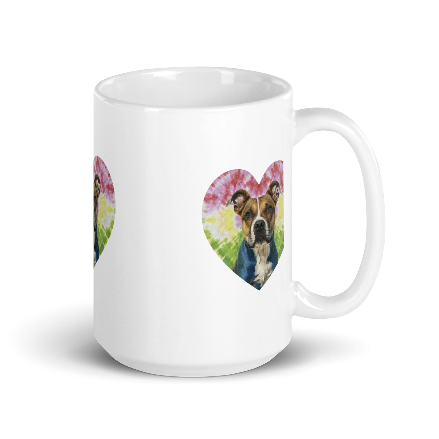 A Staffordshire bull terrier White glossy mug - Deki's Variety Store