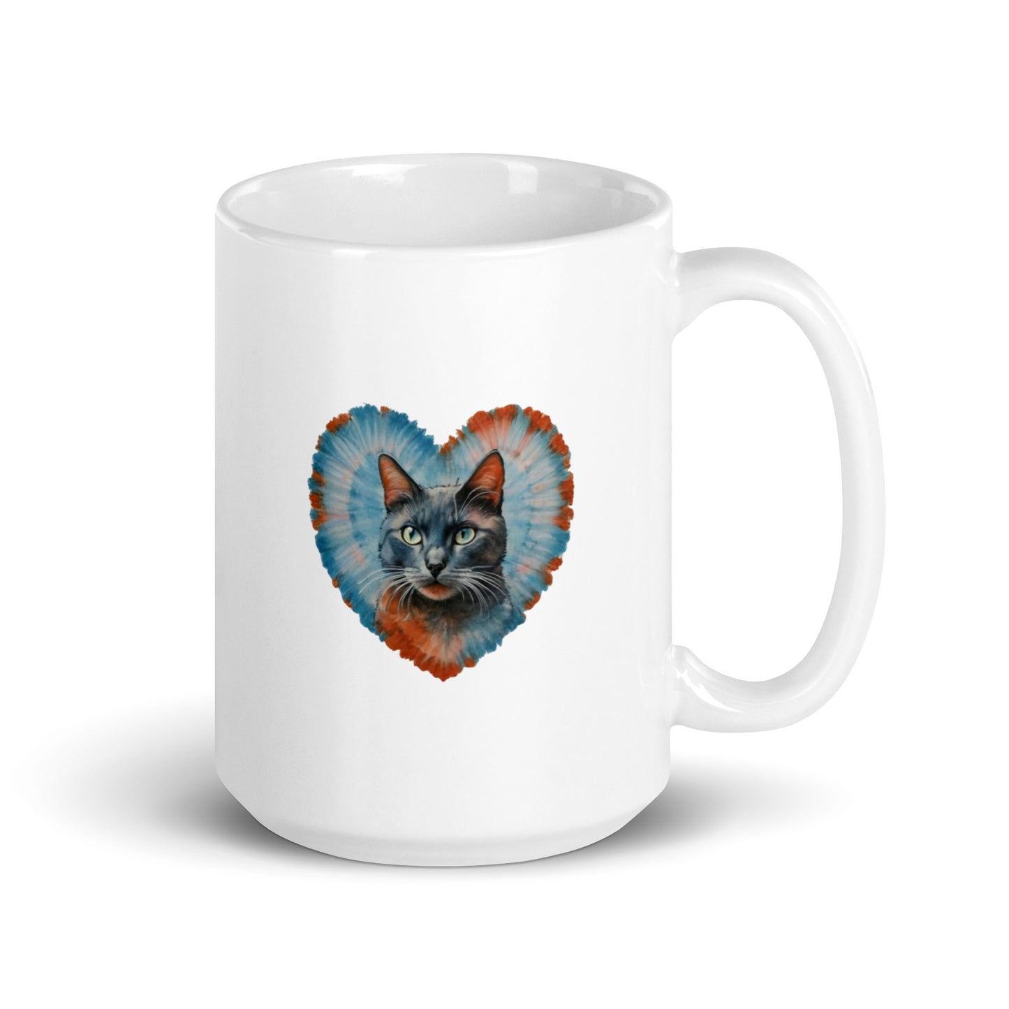 A Blue Cat White glossy mug - Deki's Variety Store