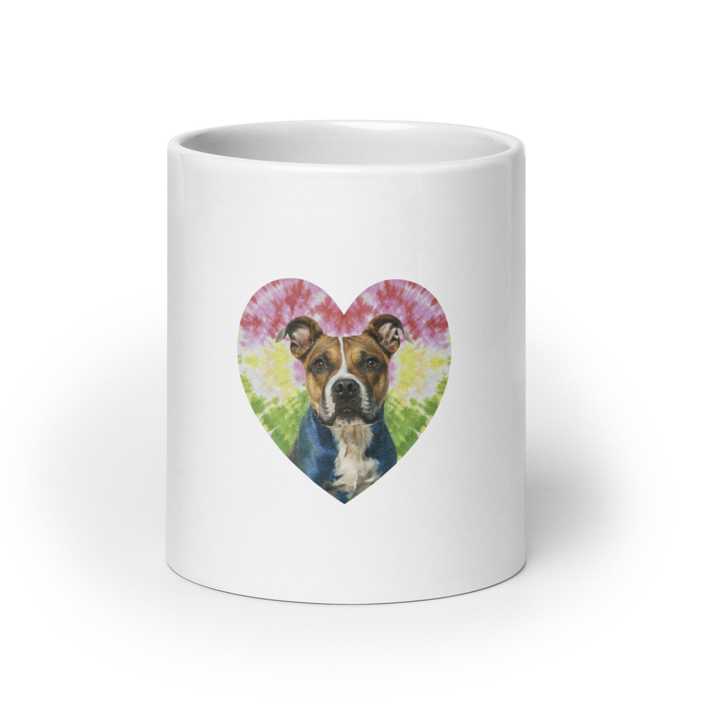 A Staffordshire bull terrier White glossy mug - Deki's Variety Store