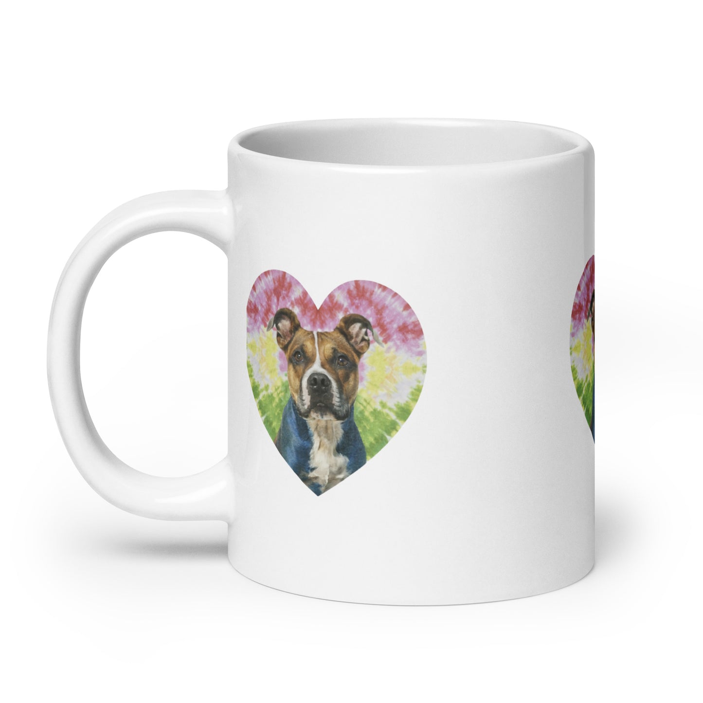 A Staffordshire bull terrier White glossy mug - Deki's Variety Store
