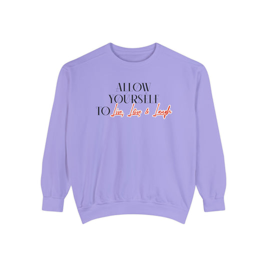 Live, Love and Laugh Comfort Colors Sweatshirt - Deki's Variety Store