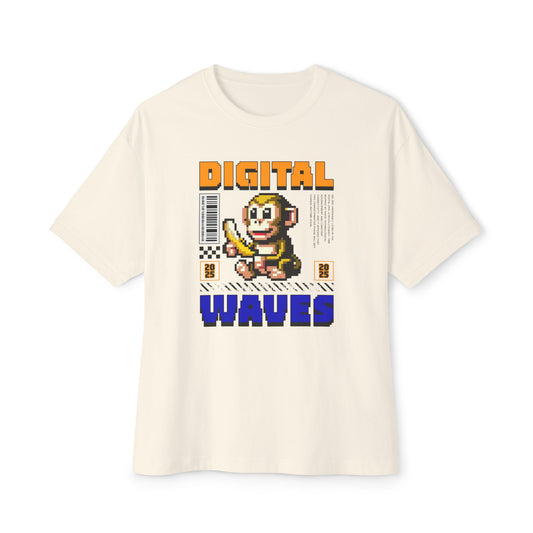 Digital Wave Oversized Boxy Tee - Deki's Variety Store