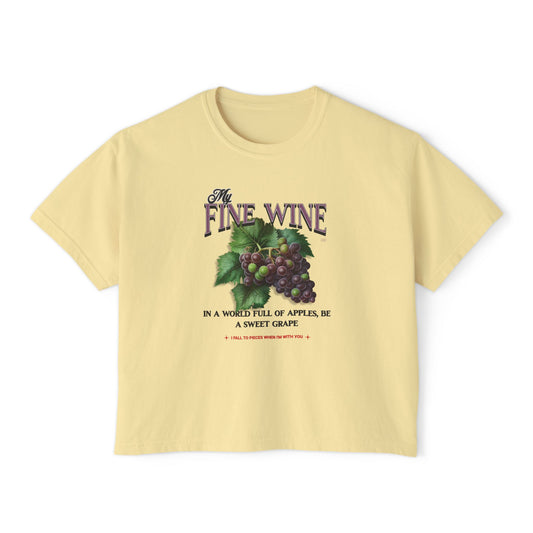 My Fine Wine Comfort Colors Boxy Tee - Deki's Variety Store