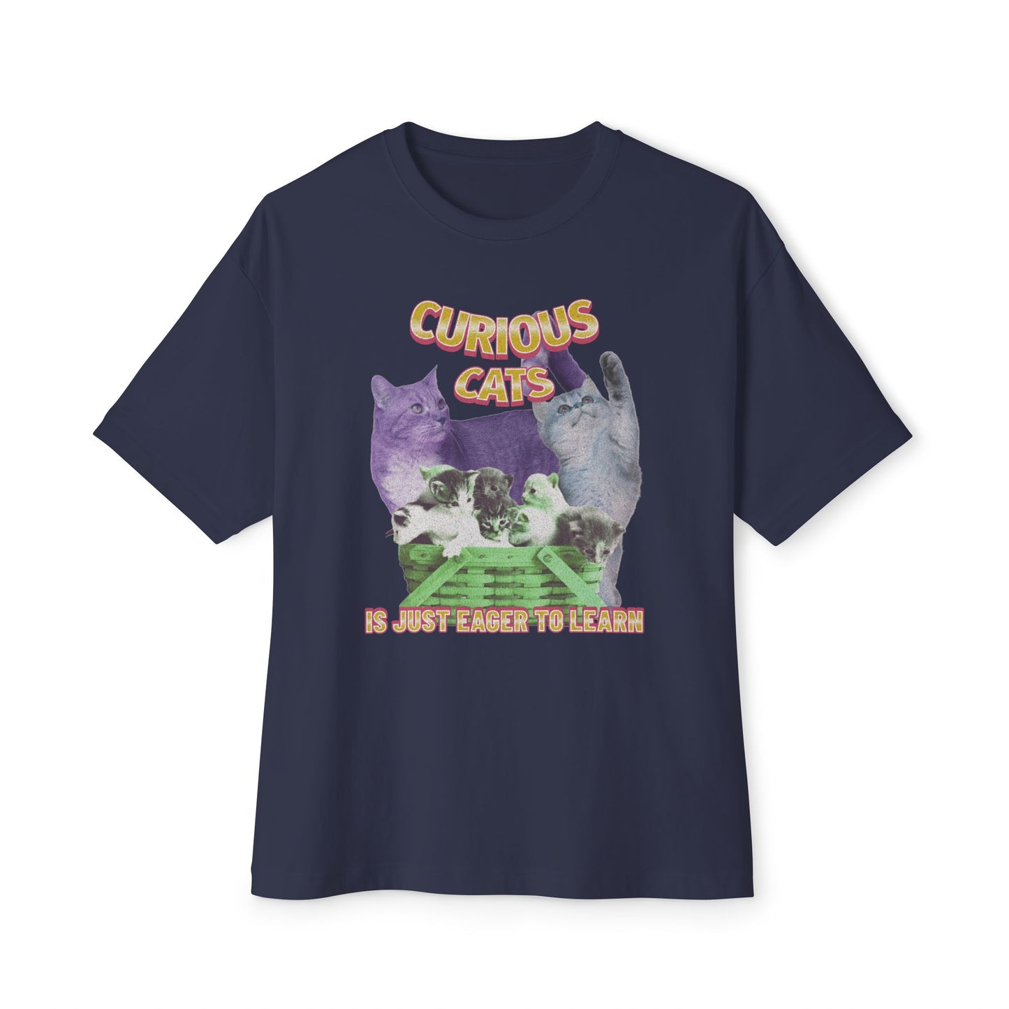 A Curious Cat Oversized Boxy Tee - Deki's Variety Store