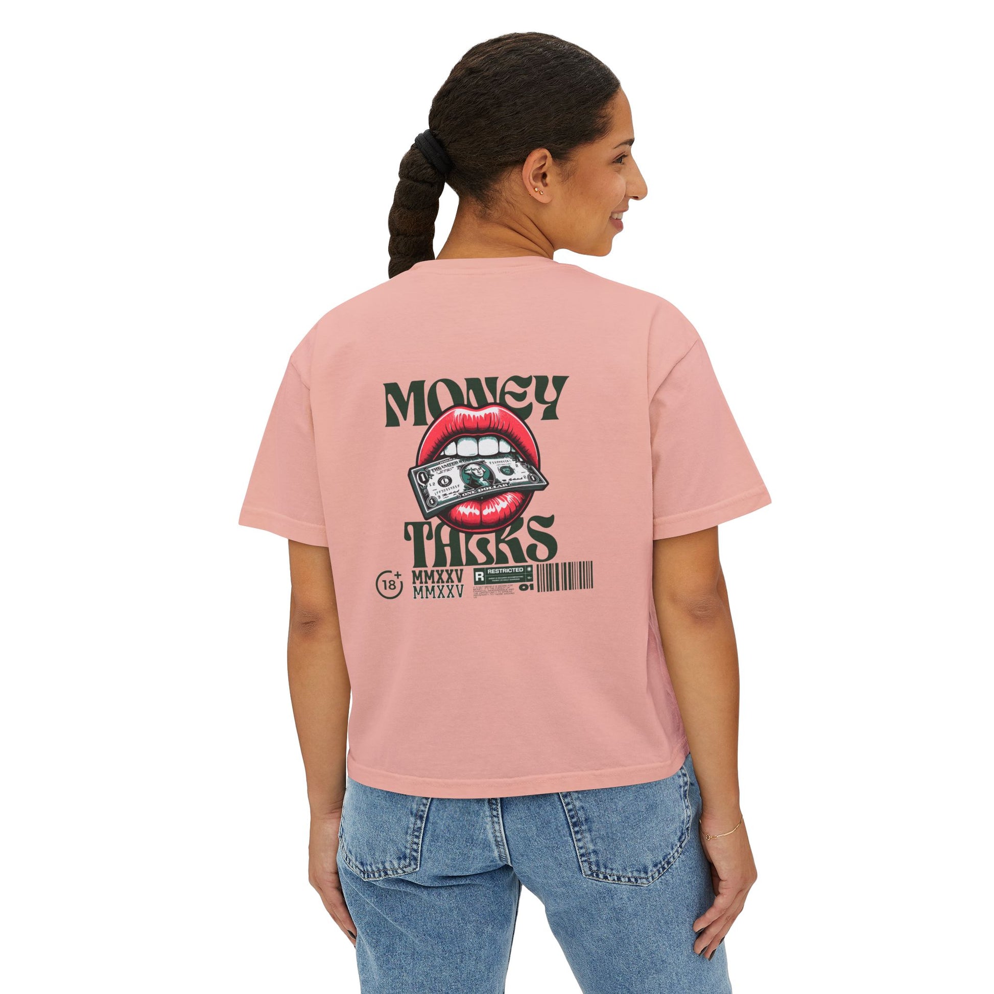 Money Talk Women's Boxy Tee - Deki's Variety Store