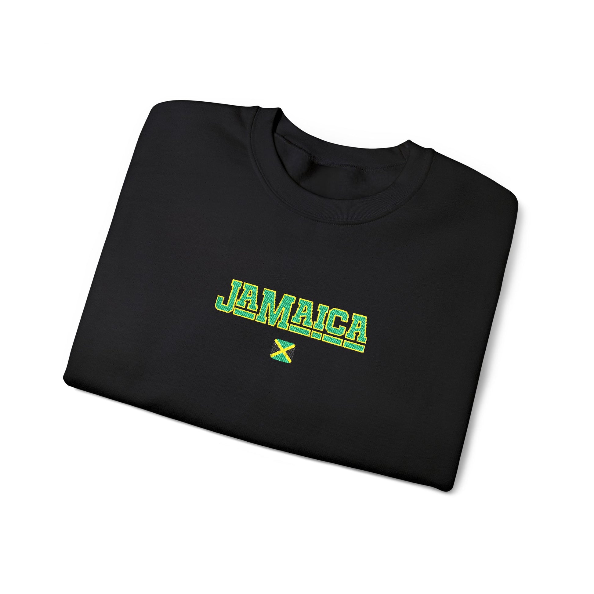 Jamaica Embroidered Sweatshirt – Gildan 18000 Crewneck, Caribbean Streetwear, Island Apparel - Deki's Variety Store