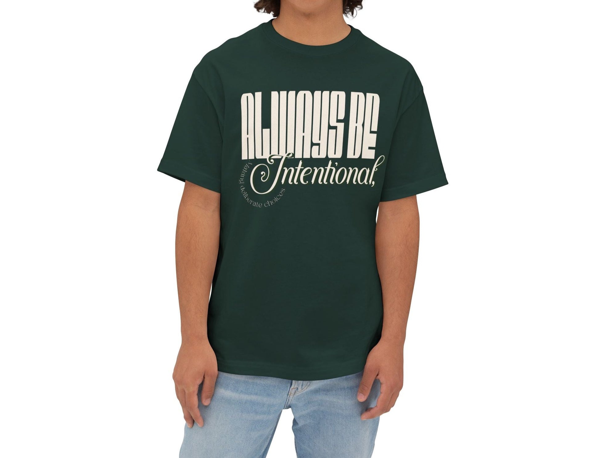 Always Be Intentional Oversized Boxy T-shirt - Deki's Variety Store