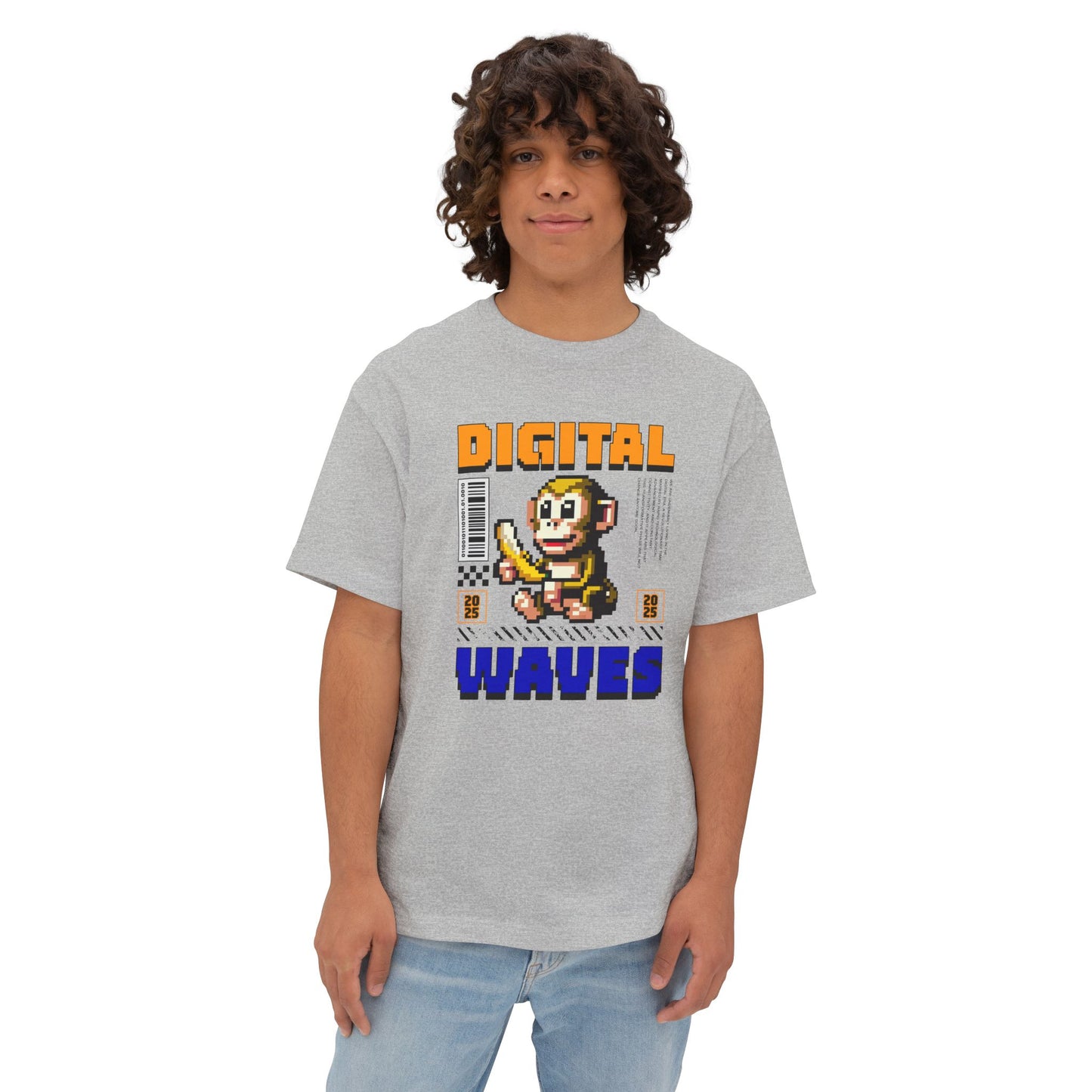 Digital Wave Oversized Boxy Tee - Deki's Variety Store