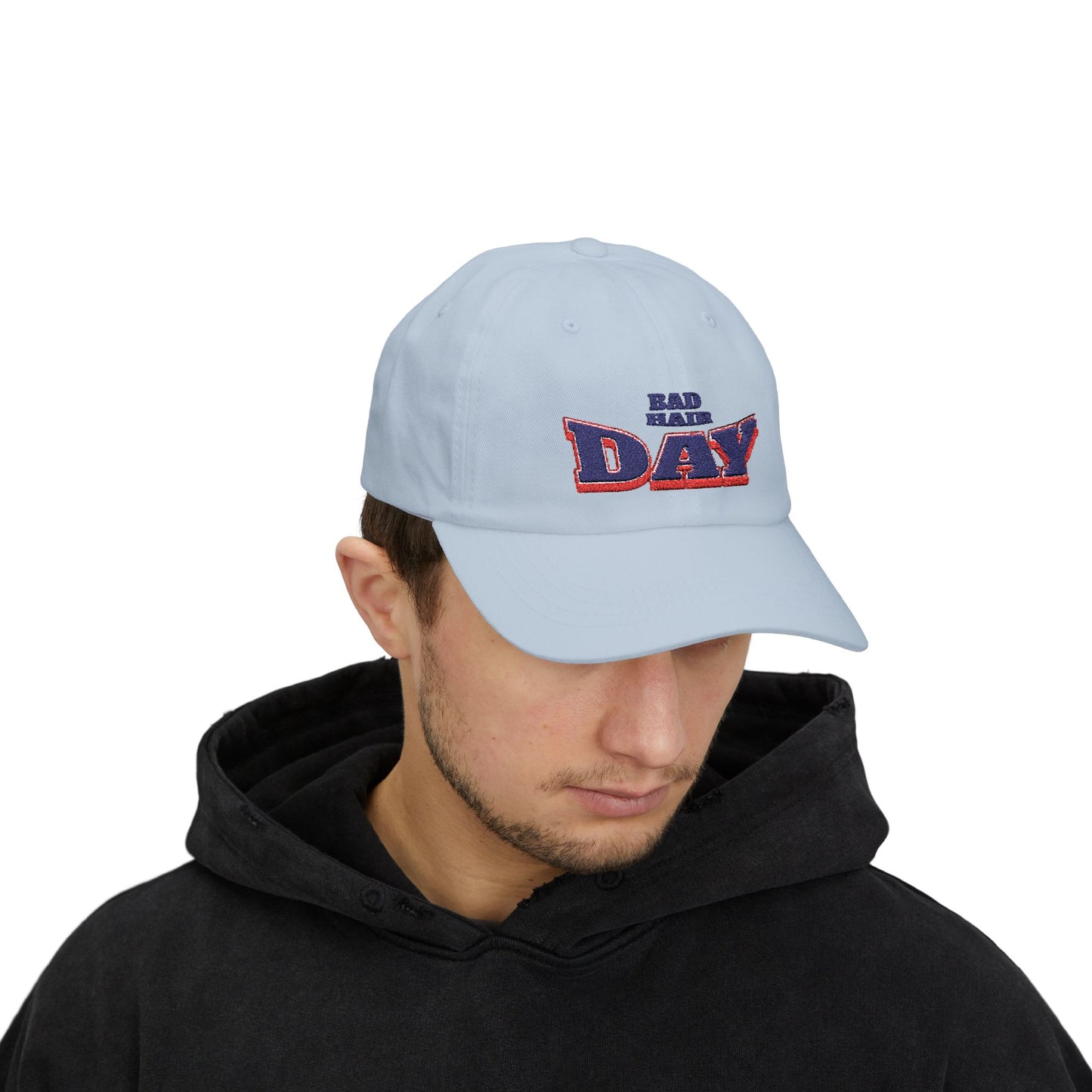 Bad Hair Day Embroidered Dad Hat – Cotton Baseball Cap for Men & Women – Adjustable Casual Vintage Style - Deki's Variety Store