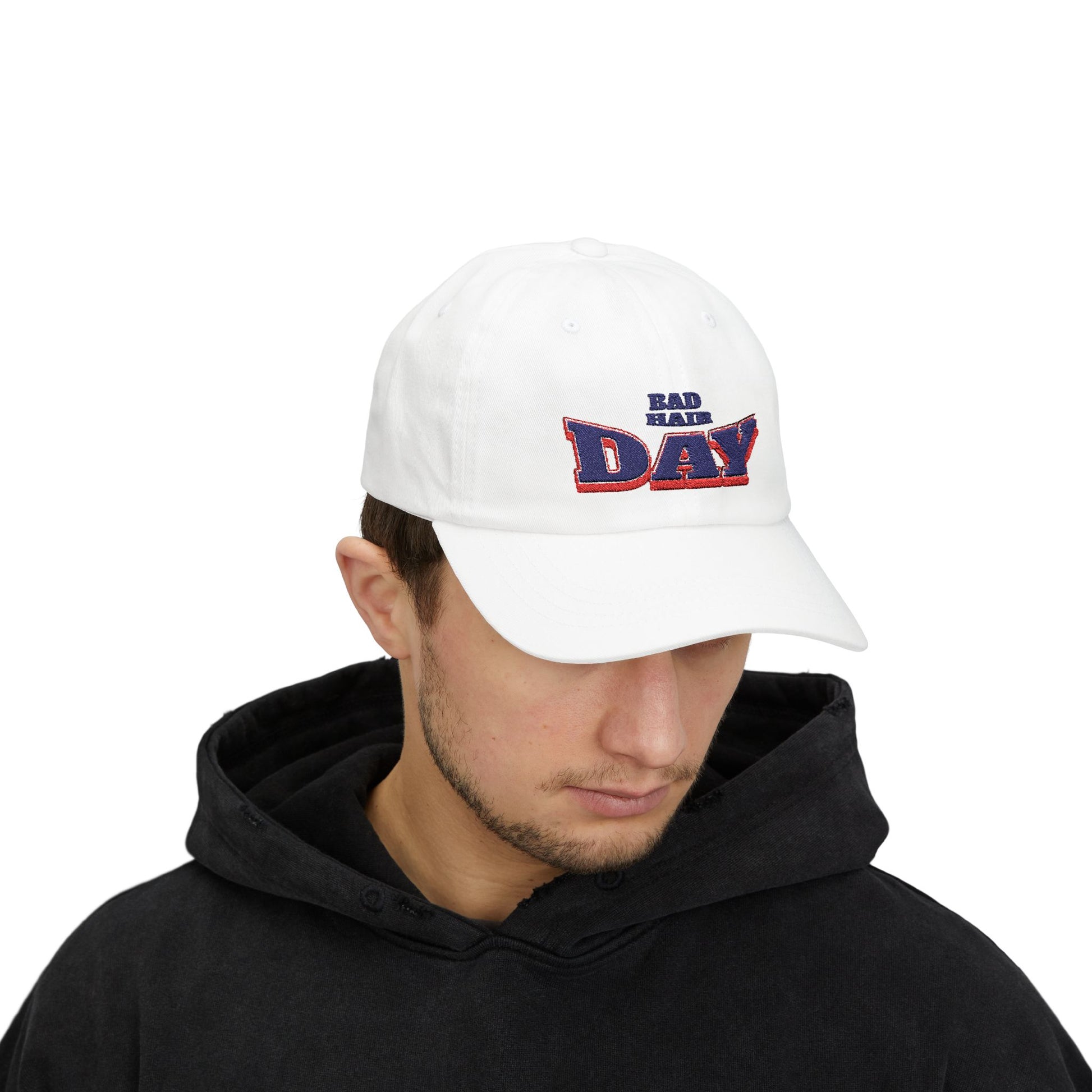 Bad Hair Day Embroidered Dad Hat – Cotton Baseball Cap for Men & Women – Adjustable Casual Vintage Style - Deki's Variety Store