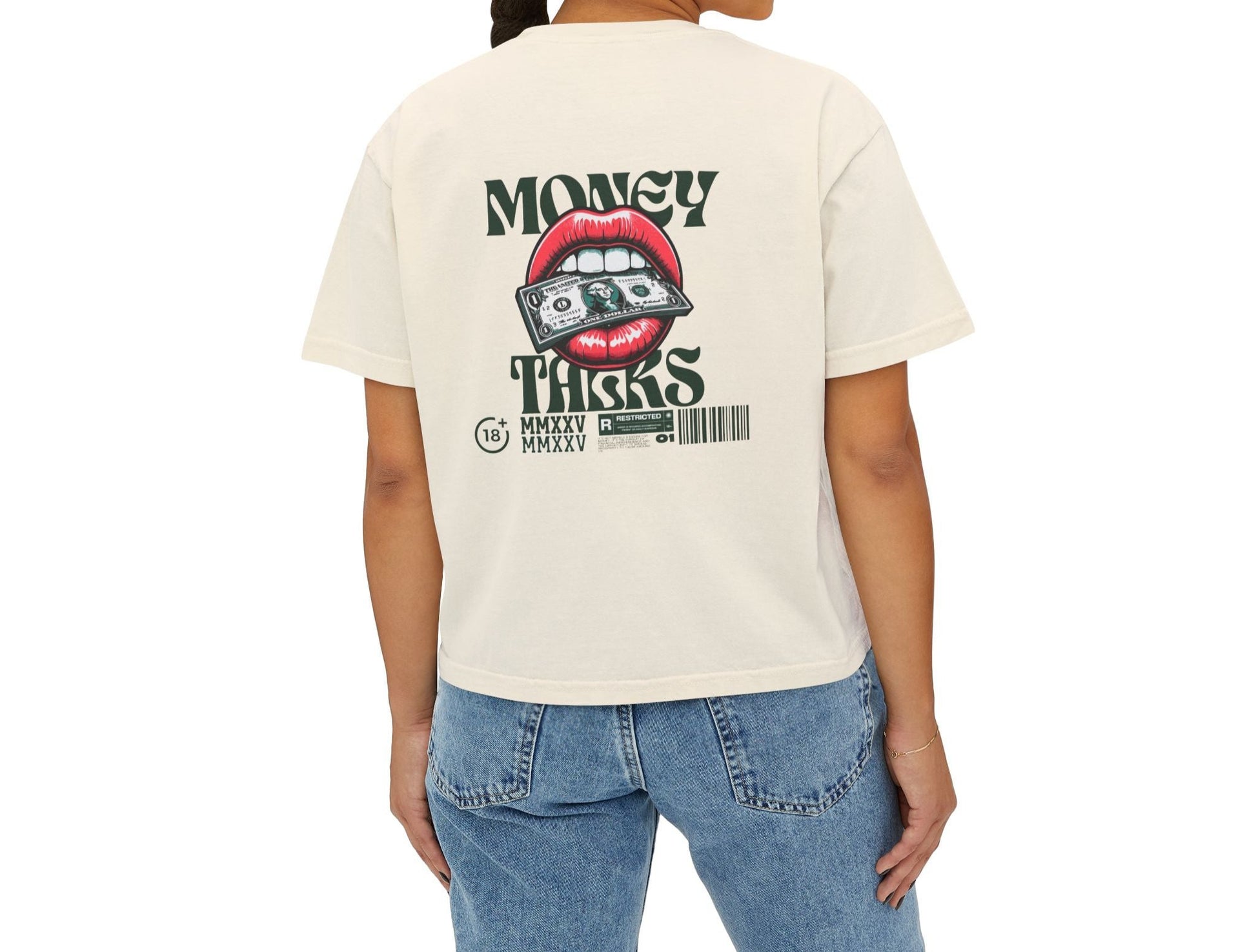 Money Talk Women's Boxy Tee - Deki's Variety Store