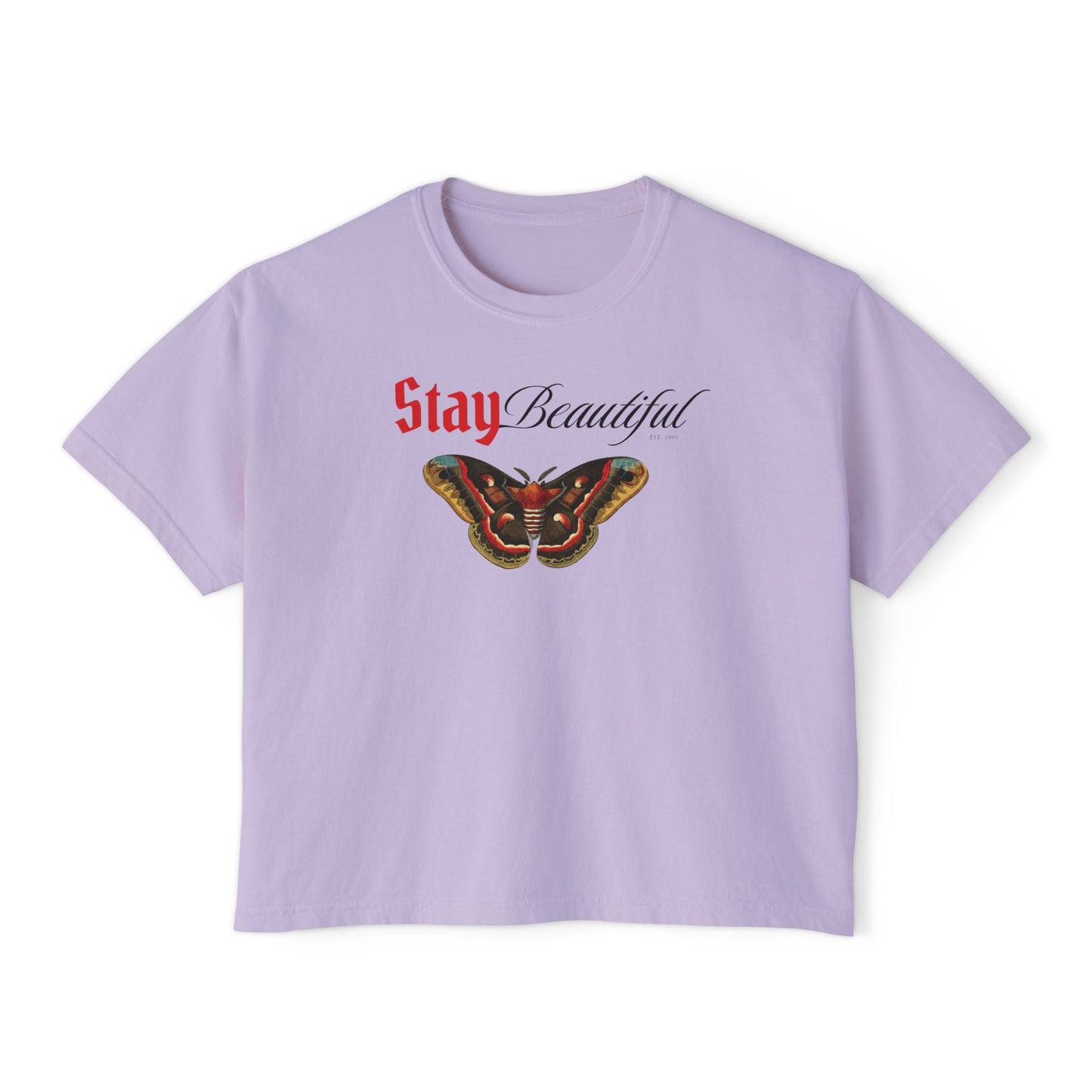 Stay Beautiful Women’s Boxy T-shirt - Celebrate Your Beauty - Deki's Variety Store