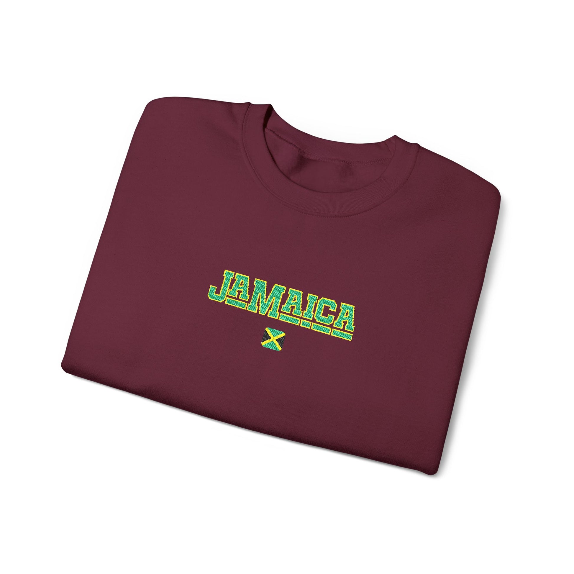 Jamaica Embroidered Sweatshirt – Gildan 18000 Crewneck, Caribbean Streetwear, Island Apparel - Deki's Variety Store