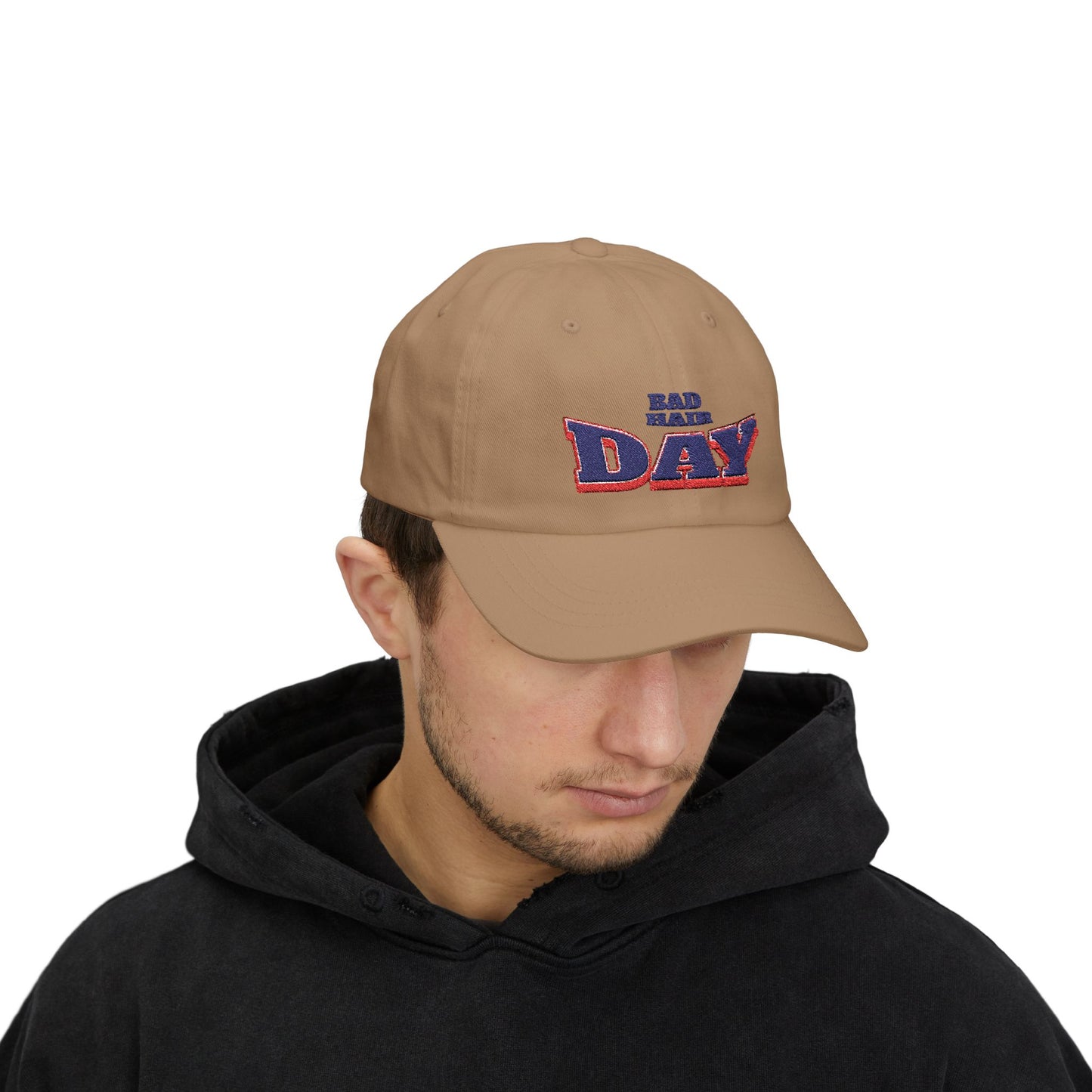 Bad Hair Day Embroidered Dad Hat – Cotton Baseball Cap for Men & Women – Adjustable Casual Vintage Style - Deki's Variety Store