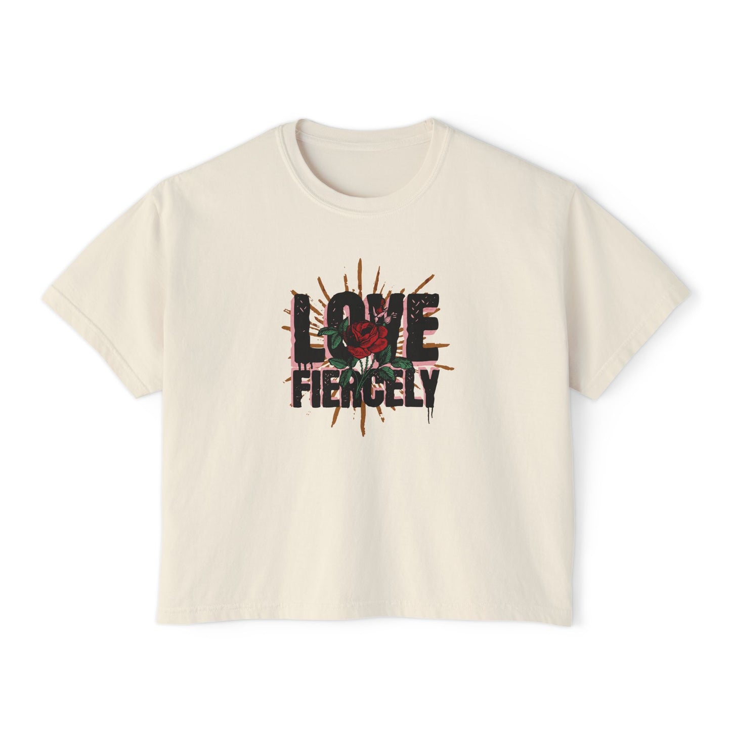Love Fiercely Women's Boxy Tee - Deki's Variety Store