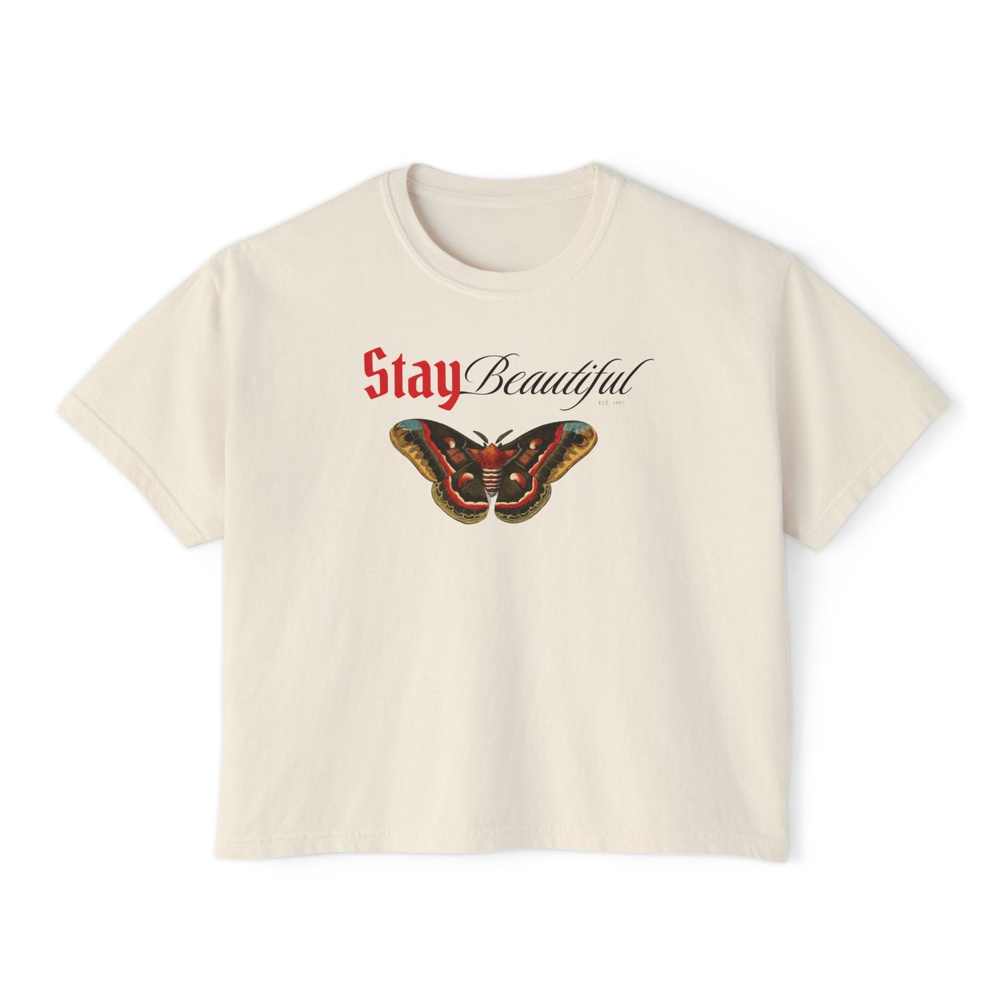 Stay Beautiful Women’s Boxy T-shirt - Celebrate Your Beauty - Deki's Variety Store