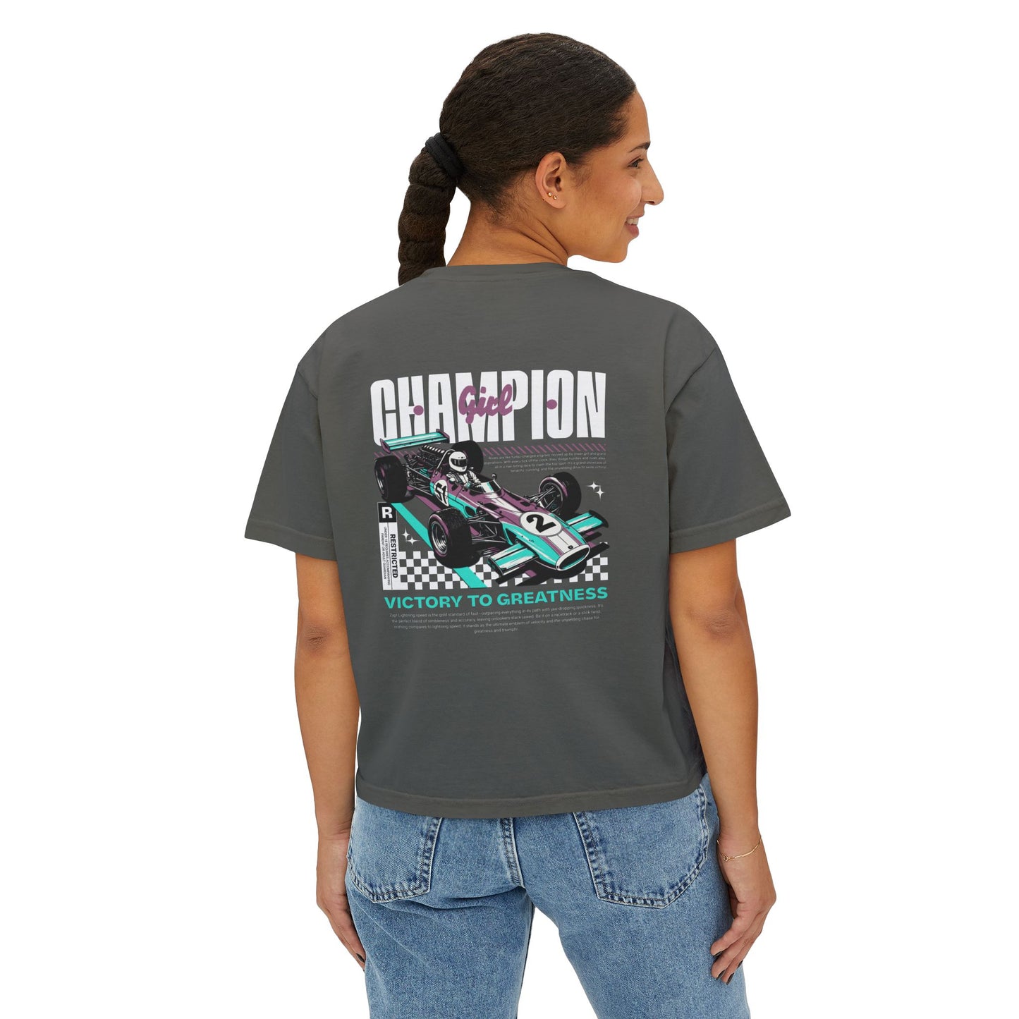 Champion Girl Racer Boxy Tee - Deki's Variety Store