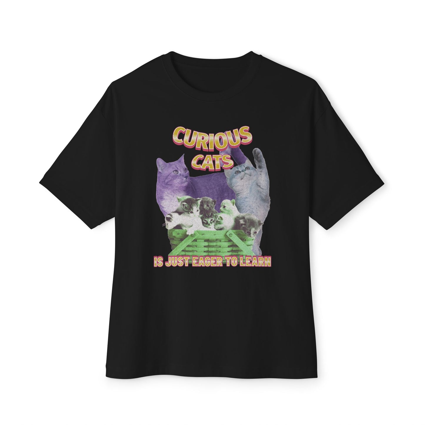 A Curious Cat Oversized Boxy Tee - Deki's Variety Store