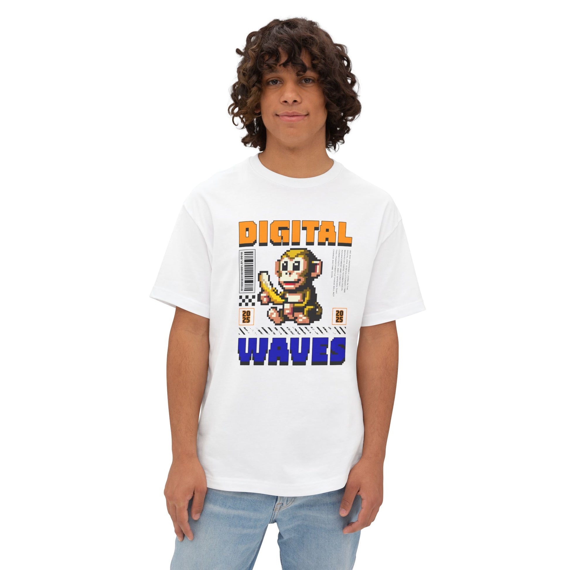 Digital Wave Oversized Boxy Tee - Deki's Variety Store