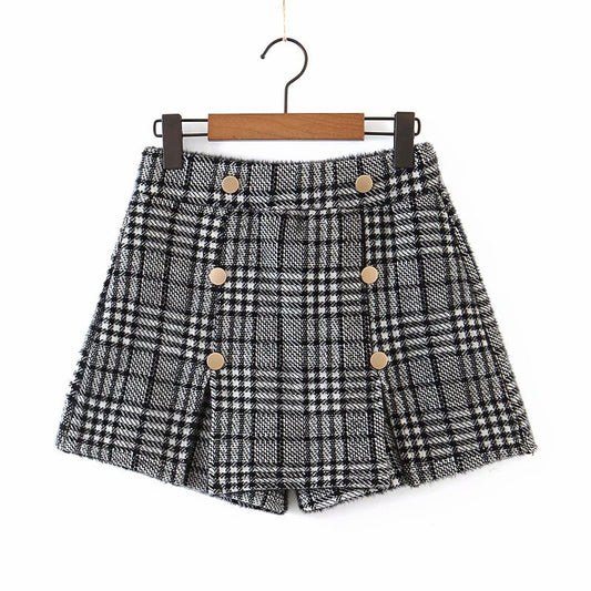 Women's Houndstooth Shorts Skirt - Deki's Variety Store