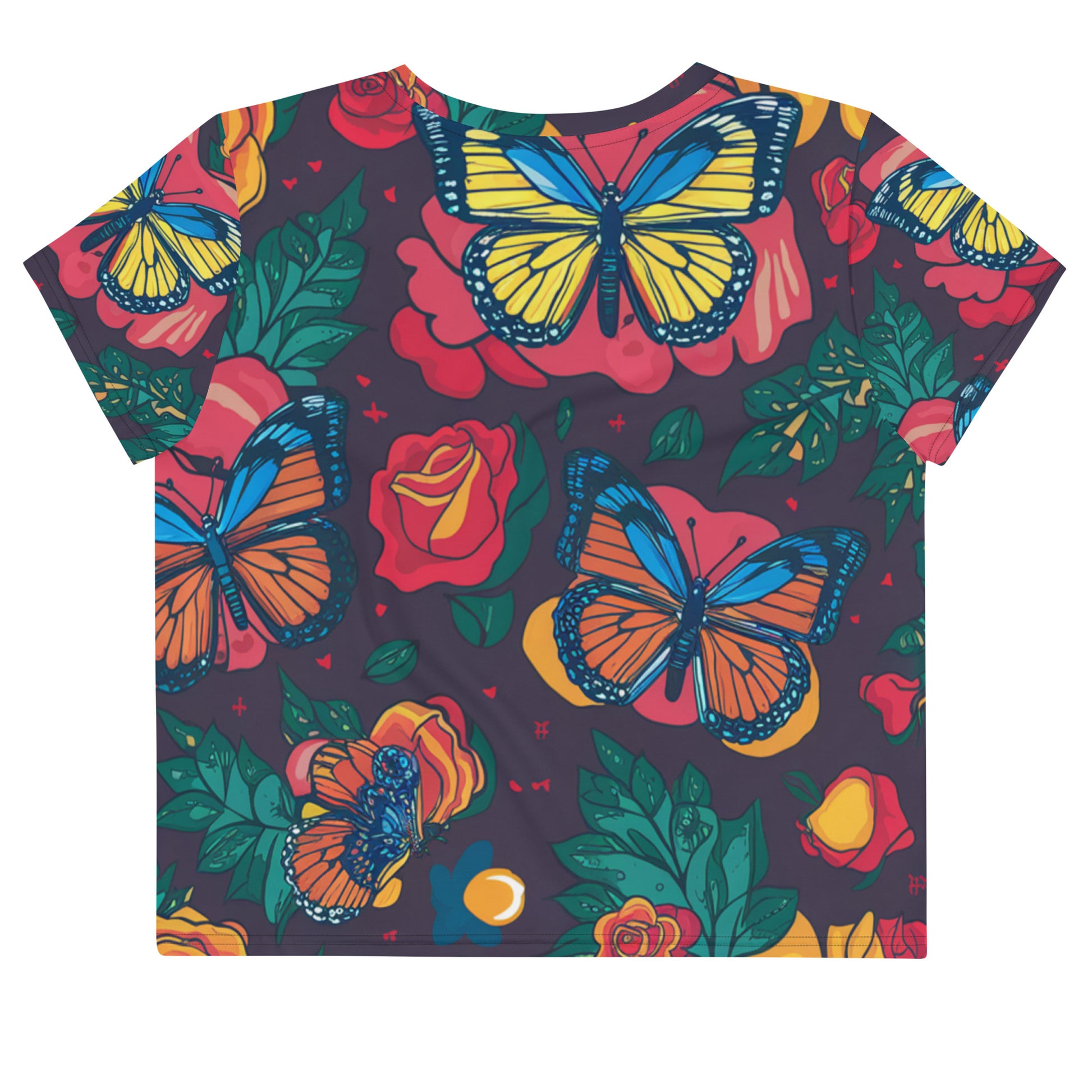 Butterfly Splash Crop Tee - Deki's Variety Store