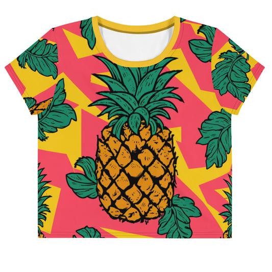 Pineapple Vibe Crop Tee - Deki's Variety Store