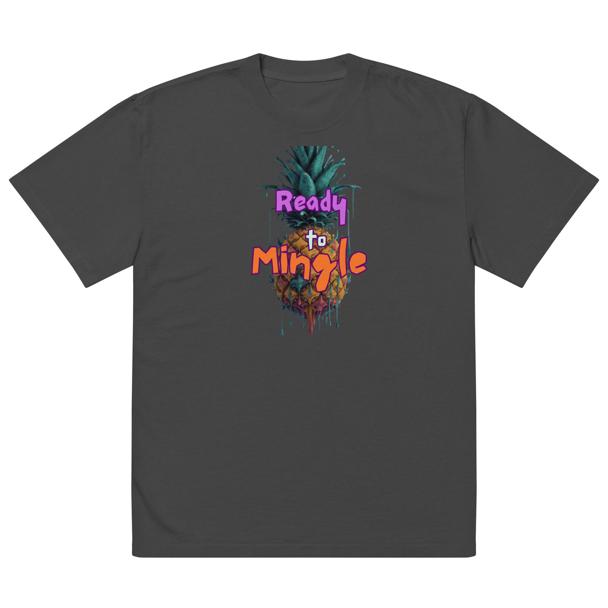 Ready To Mingle Oversized faded t-shirt - Deki's Variety Store