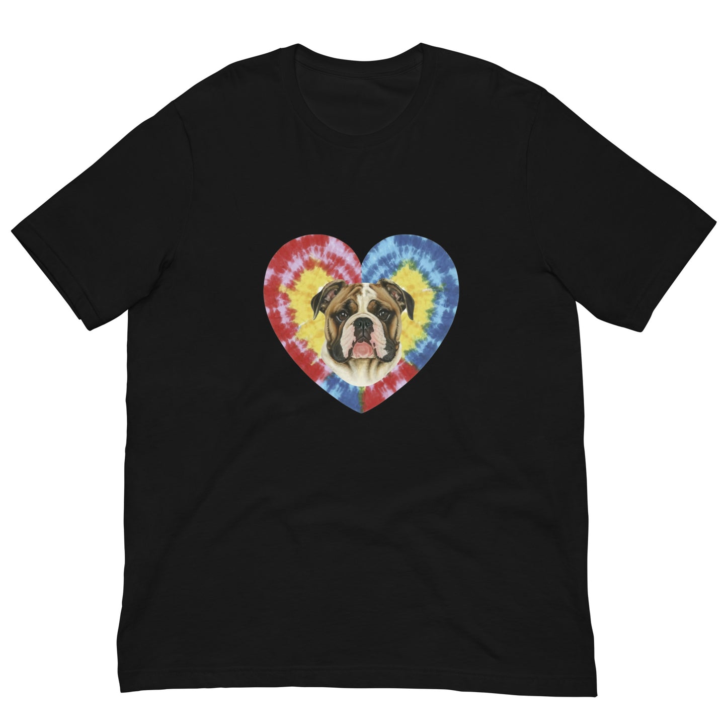 I Love my Bulldog - Tie and Dye Unisex t-shirt - Deki's Variety Store