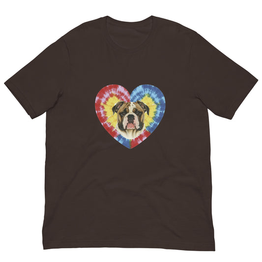 I Love my Bulldog - Tie and Dye Unisex t-shirt - Deki's Variety Store