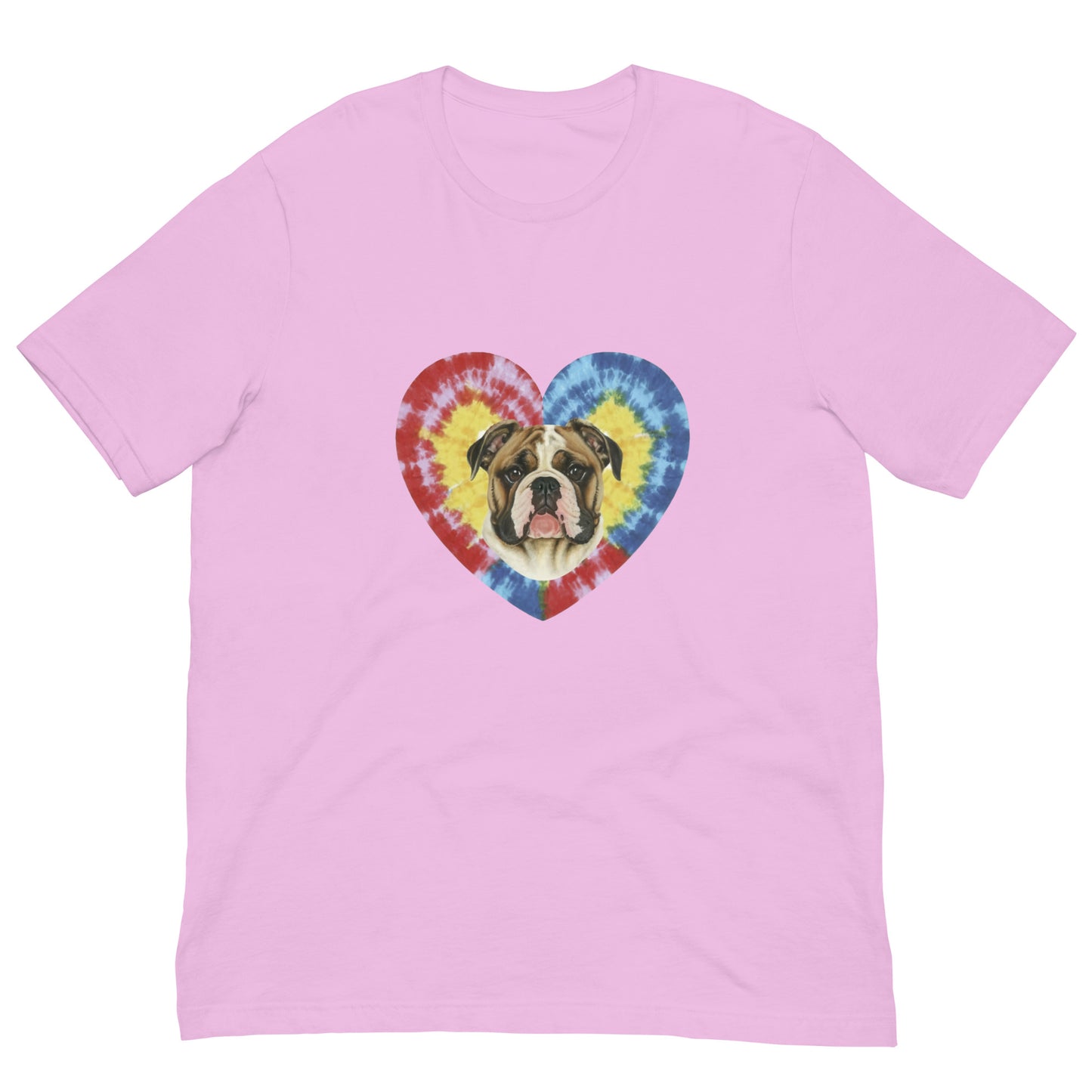 I Love my Bulldog - Tie and Dye Unisex t-shirt - Deki's Variety Store