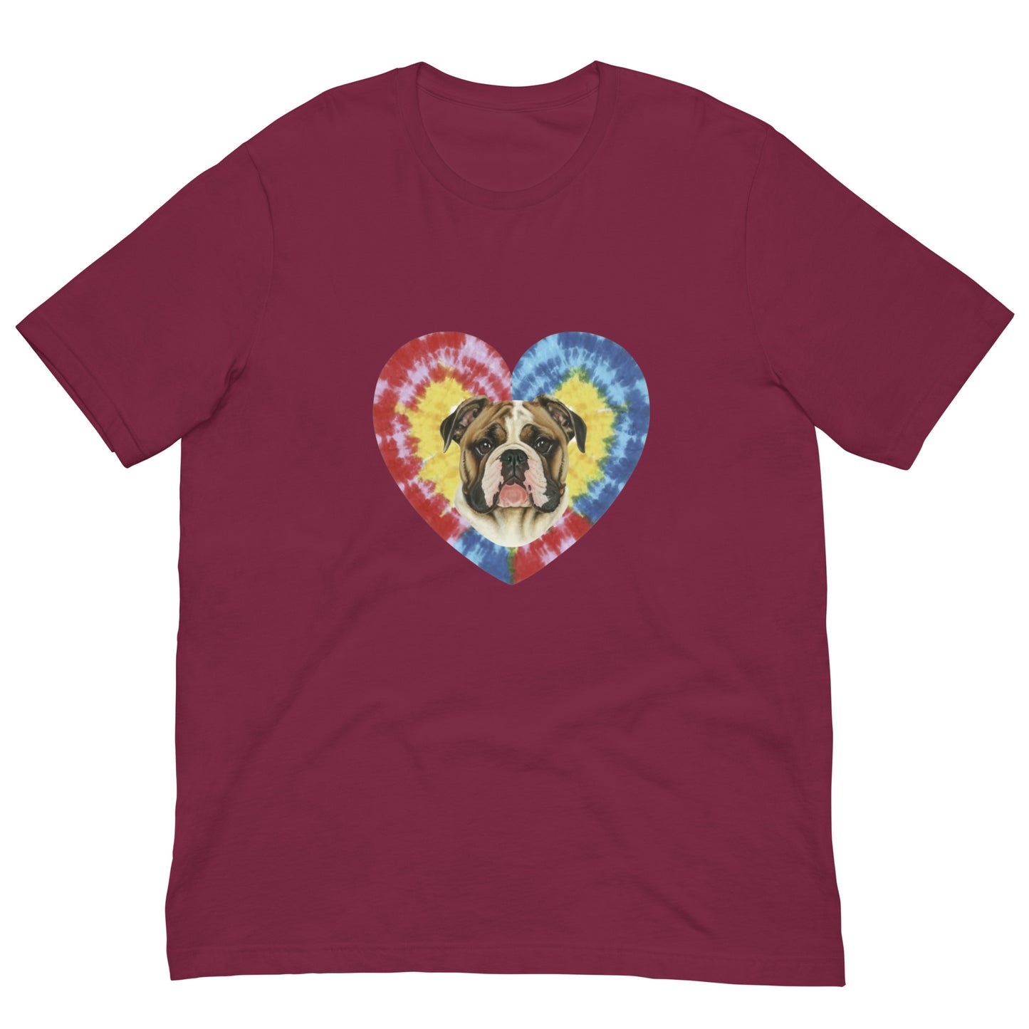 I Love my Bulldog - Tie and Dye Unisex t-shirt - Deki's Variety Store