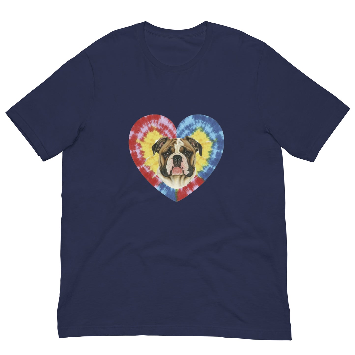 I Love my Bulldog - Tie and Dye Unisex t-shirt - Deki's Variety Store