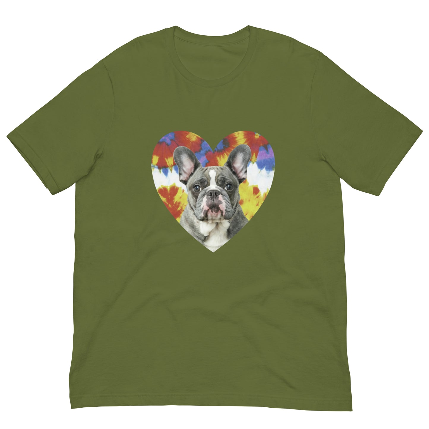 I Love my French Bulldog - Tie and Dye Unisex t-shirt - Deki's Variety Store