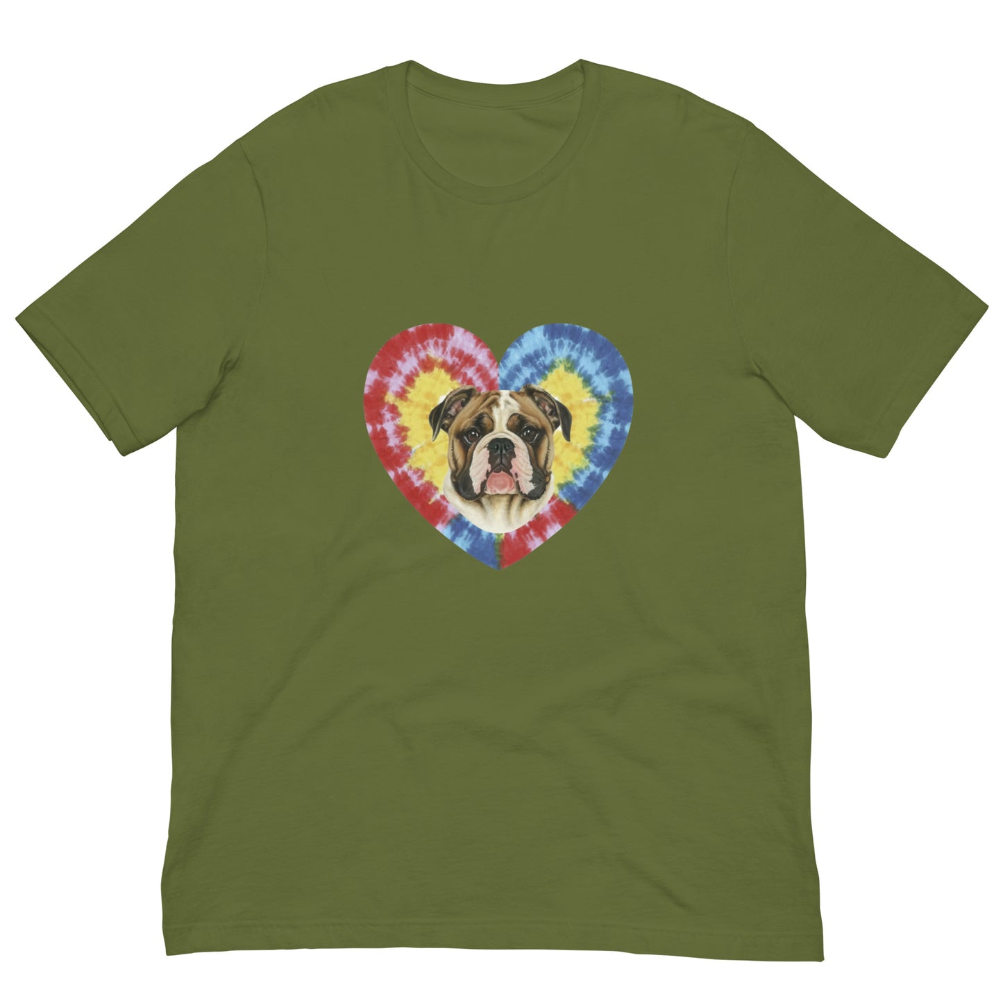 I Love my Bulldog - Tie and Dye Unisex t-shirt - Deki's Variety Store