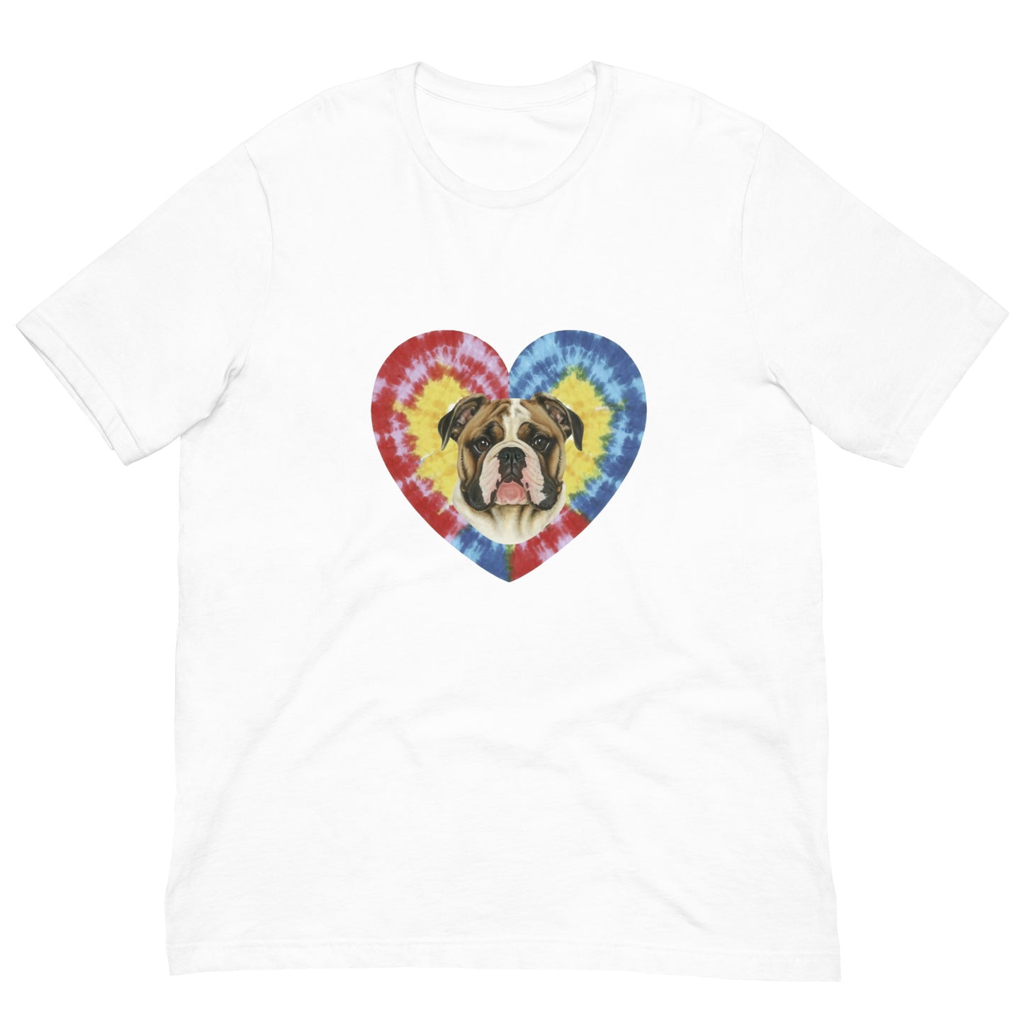 I Love my Bulldog - Tie and Dye Unisex t-shirt - Deki's Variety Store